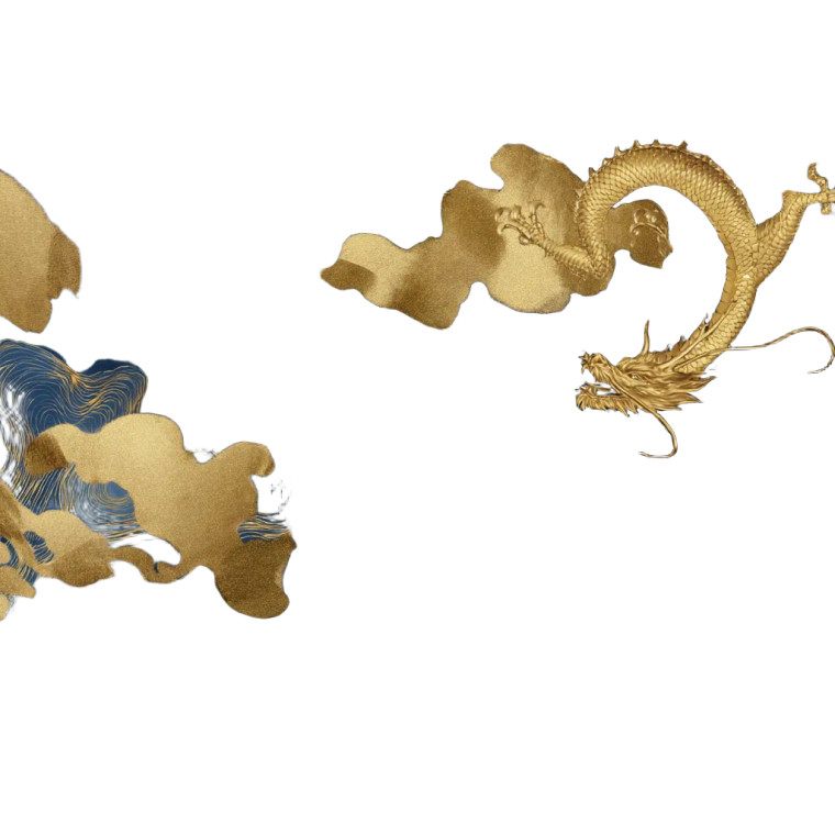 Golden Chinese Dragon V10 Vinyl Car Decal Sticker – Waterproof & UV-Resistant 8"