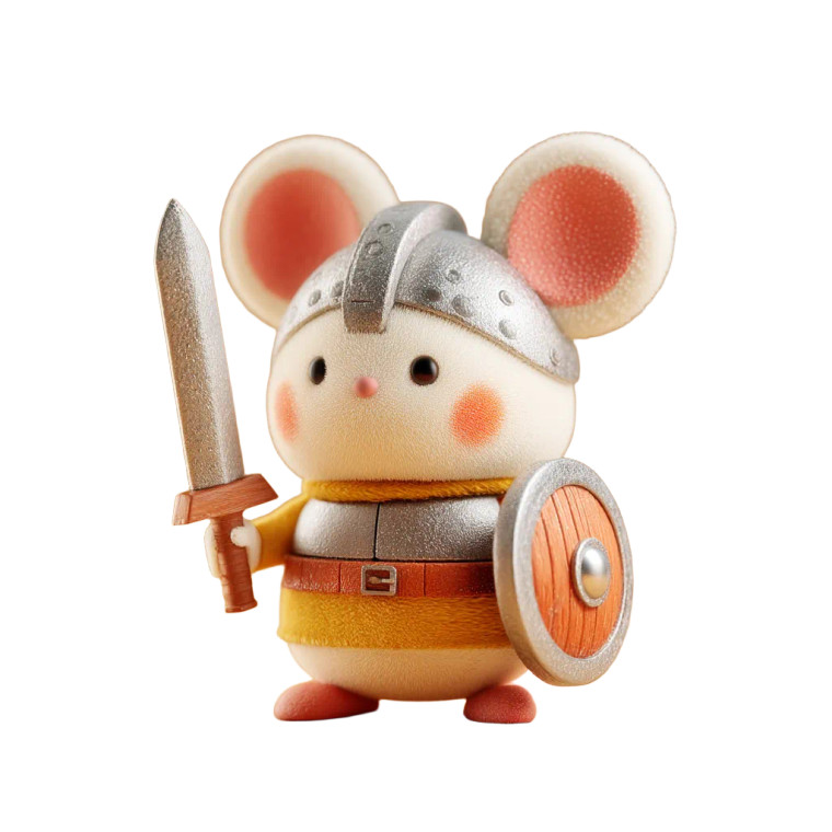Mouse Warrior Toy Vinyl Car Decal Sticker – Waterproof & UV-Resistant 8"