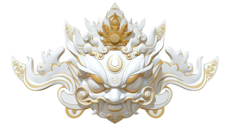 Tibetan Opera Mask Vinyl Car Decal Sticker – Waterproof & UV-Resistant 8"