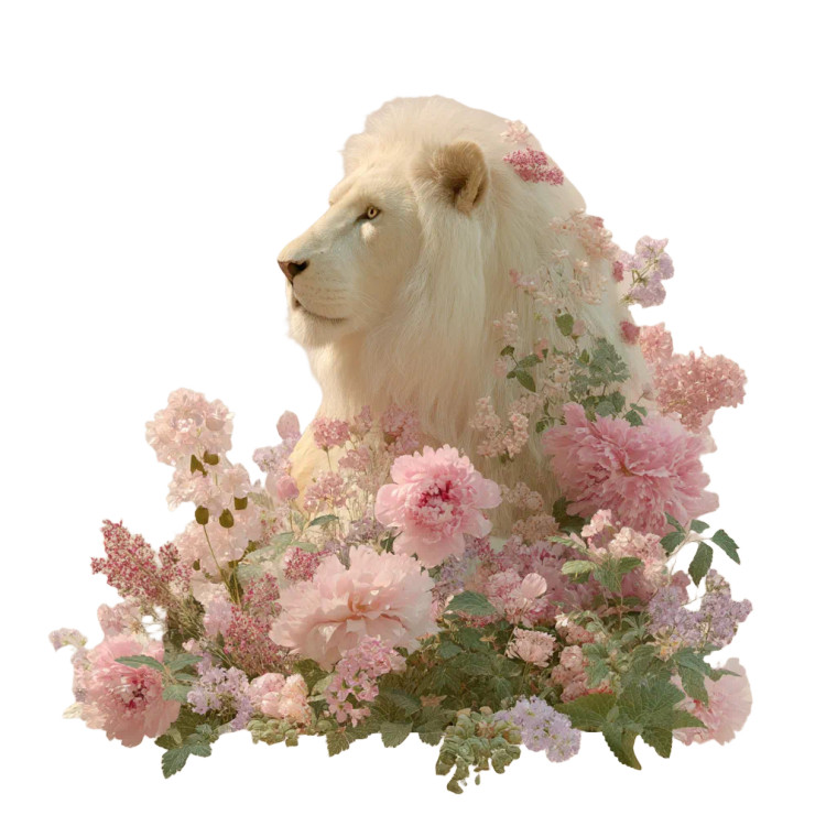 Floral Mane Lion Vinyl Car Decal Sticker – Waterproof & UV-Resistant 8"