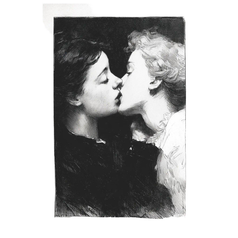 Passionate Kiss Poster Vinyl Car Decal Sticker – Waterproof & UV-Resistant 8"