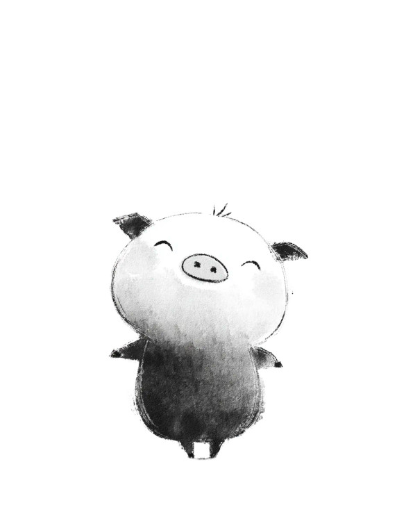 Cute Ink Pig Vinyl Car Decal Sticker – Waterproof & UV-Resistant 8"