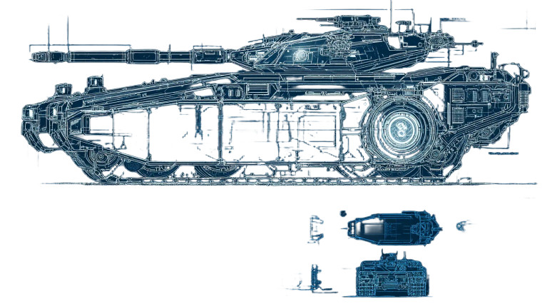 Hovering Battle Tank Vinyl Car Decal Sticker – Waterproof & UV-Resistant 8"