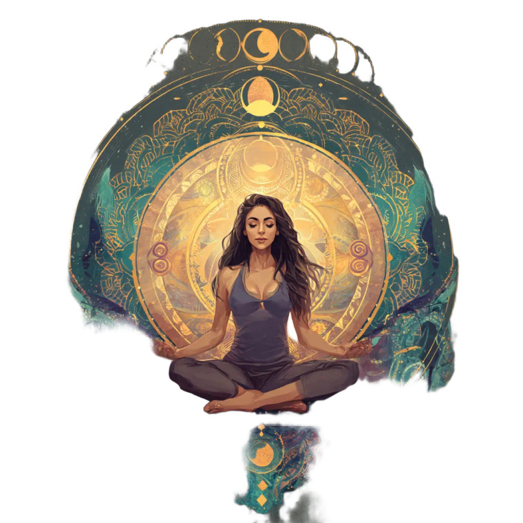 Lotus Lunar Woman Vinyl Car Decal Sticker – Waterproof & UV-Resistant 8"