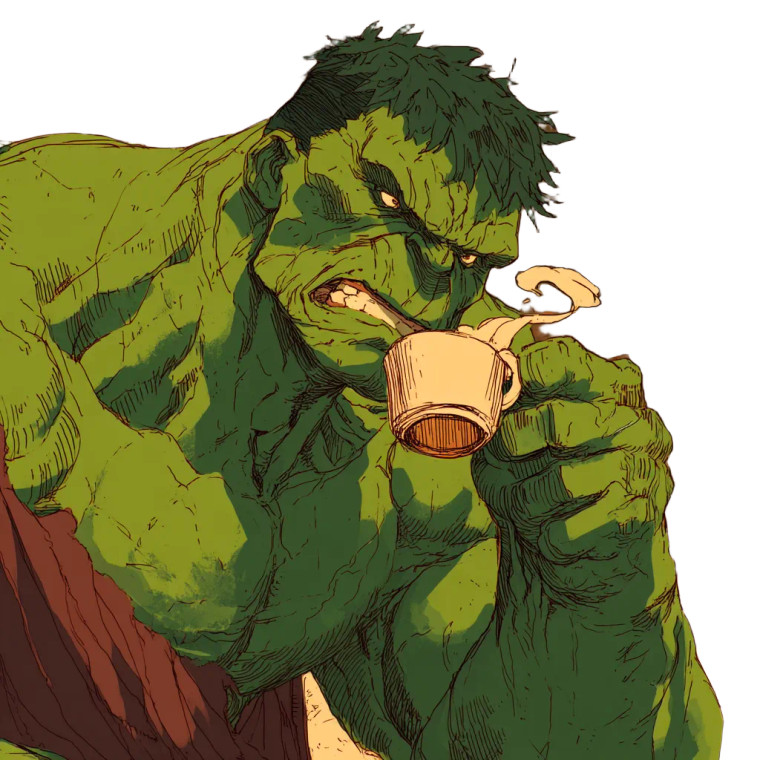 Hulk With Espresso Vinyl Car Decal Sticker – Waterproof & UV-Resistant 8"