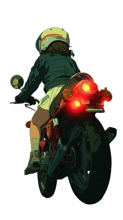 Motorcycle Night Ride Vinyl Car Decal Sticker – Waterproof & UV-Resistant 8"