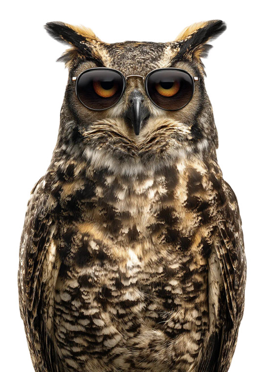 Owl With Sunglasses Vinyl Car Decal Sticker – Waterproof & UV-Resistant 8"