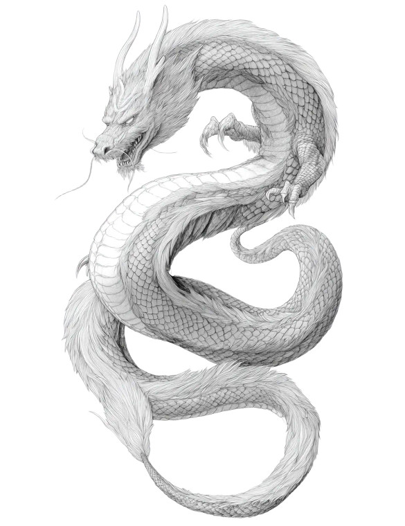 Asian Dragon Tattoo V8 Vinyl Car Decal Sticker – Waterproof & UV-Resistant 8"
