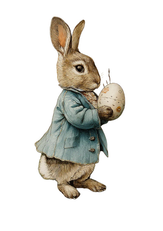 Easter Peter Rabbit Vinyl Car Decal Sticker – Waterproof & UV-Resistant 8"