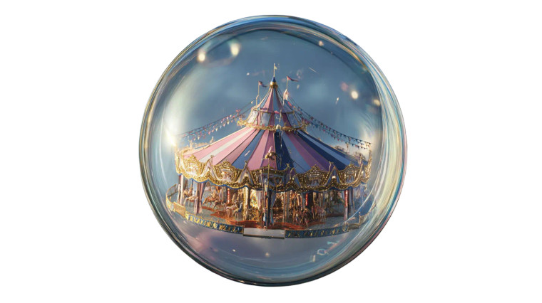 Floating Circus Bubble Vinyl Car Decal Sticker – Waterproof & UV-Resistant 8"