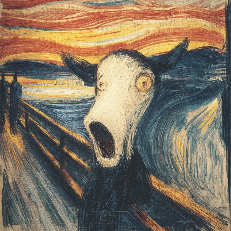 Screaming Cow Vinyl Car Decal Sticker – Waterproof & UV-Resistant 8"