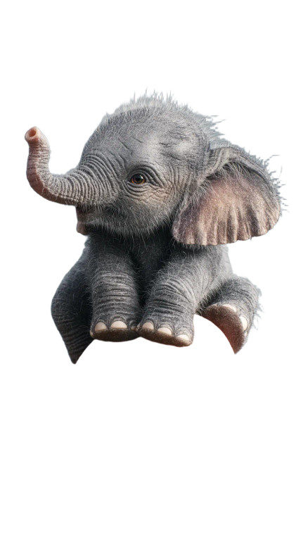 Tiny Baby Elephant Vinyl Car Decal Sticker – Waterproof & UV-Resistant 8"