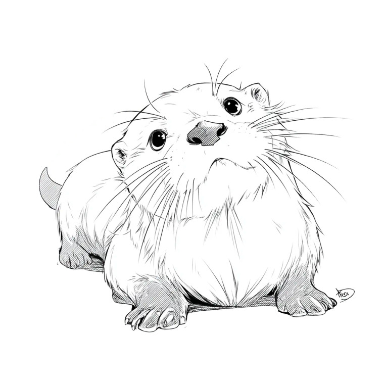 Kawaii Otter Art Vinyl Car Decal Sticker – Waterproof & UV-Resistant 8"