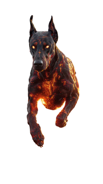 Molten Lava Dobermann Vinyl Car Decal Sticker – Waterproof & UV-Resistant 8"