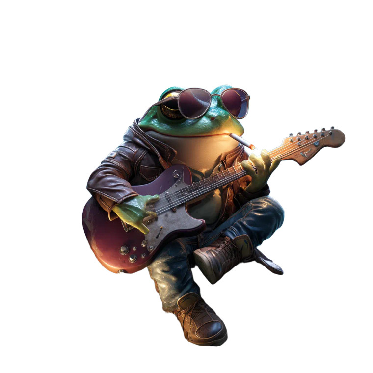 Cool Frog Musician Vinyl Car Decal Sticker – Waterproof & UV-Resistant 8"