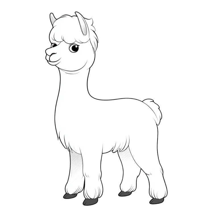 Llama Coloring Page Vinyl Car Decal Sticker – Waterproof & UV-Resistant 8"