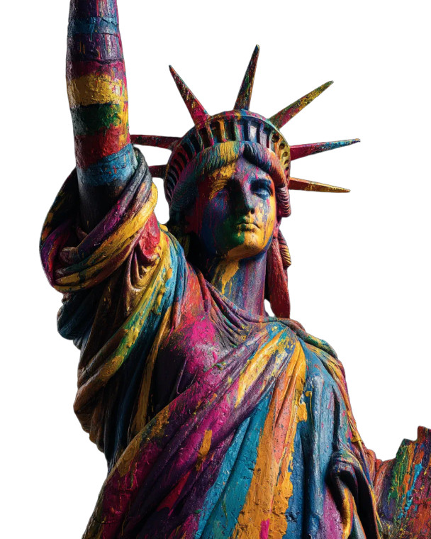 Colorful Liberty Statue Vinyl Car Decal Sticker – Waterproof & UV-Resistant 8"