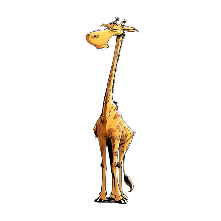 Weary Cartoon Giraffe Vinyl Car Decal Sticker – Waterproof & UV-Resistant 8"