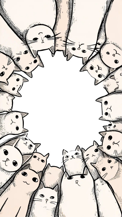 Whimsical Cat Circle Vinyl Car Decal Sticker – Waterproof & UV-Resistant 8"
