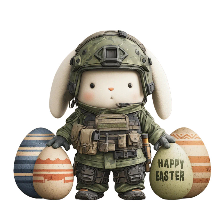 Easter Bunny Soldier Vinyl Car Decal Sticker – Waterproof & UV-Resistant 8"