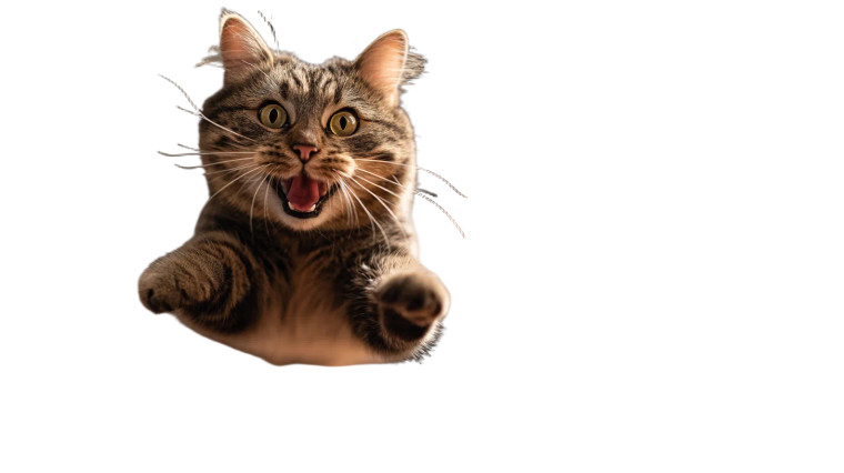 Joyful Leaping Cat Vinyl Car Decal Sticker – Waterproof & UV-Resistant 8"