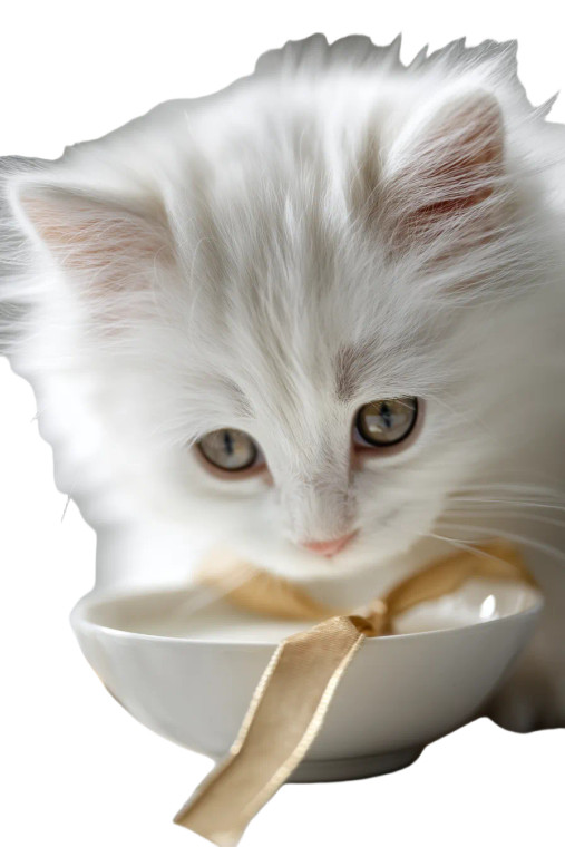 Adorable Kitten Drinking Vinyl Car Decal Sticker – Waterproof & UV-Resistant 8"