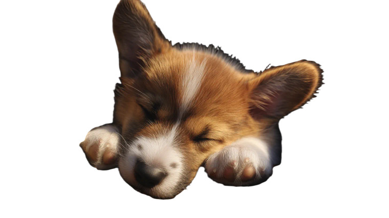 Sleeping Corgi Puppy Vinyl Car Decal Sticker – Waterproof & UV-Resistant 8"