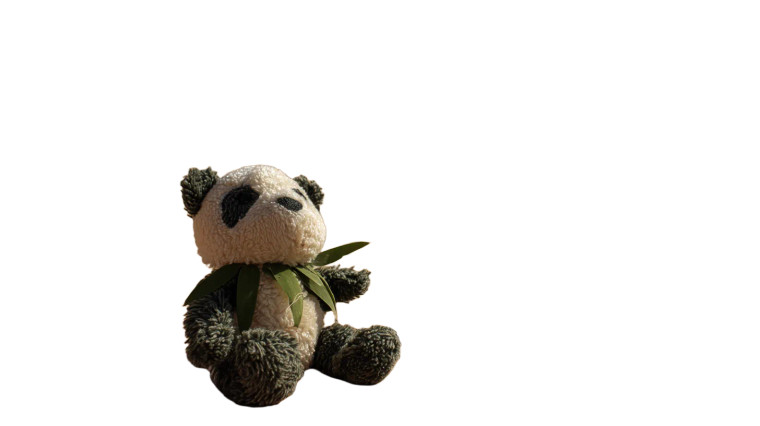 Leafy Panda Plush Vinyl Car Decal Sticker – Waterproof & UV-Resistant 8"