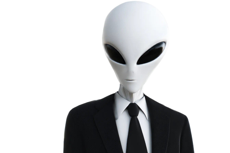 White Alien Suit Vinyl Car Decal Sticker – Waterproof & UV-Resistant 8"