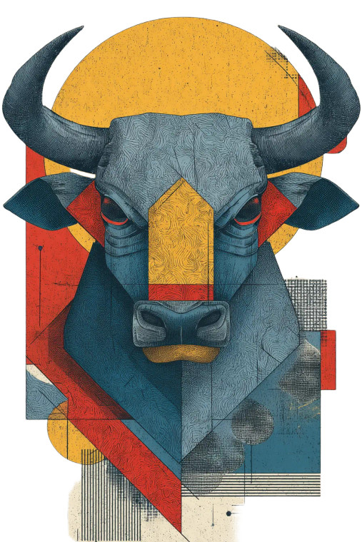 Bauhaus Bull Emblem Vinyl Car Decal Sticker – Waterproof & UV-Resistant 8"