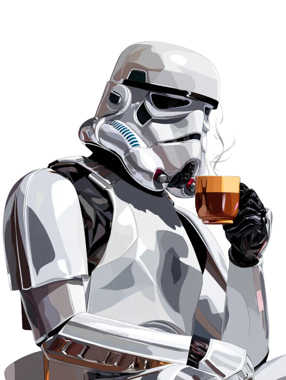 Stormtrooper Coffee Vinyl Car Decal Sticker – Waterproof & UV-Resistant 8"