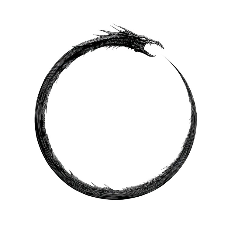 Mythic Ouroboros Glyph Vinyl Car Decal Sticker – Waterproof & UV-Resistant 8"