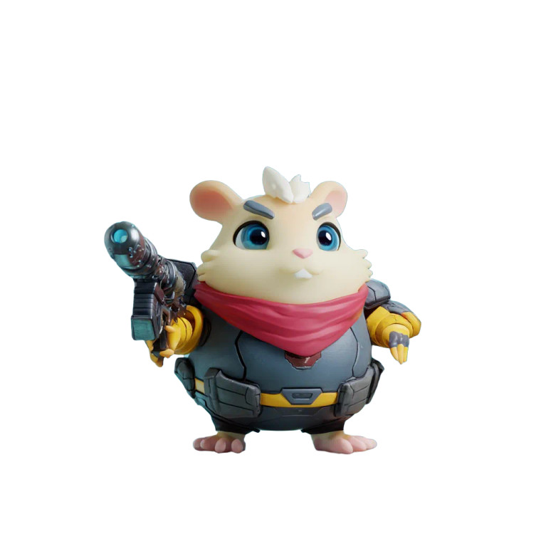 Chibi Hamster Warrior Vinyl Car Decal Sticker – Waterproof & UV-Resistant 8"