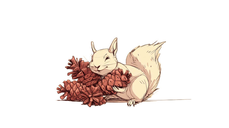 Cute Squirrel Sketch Vinyl Car Decal Sticker – Waterproof & UV-Resistant 8"