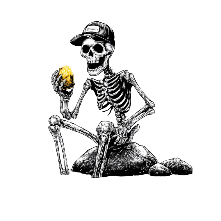 Evil Skeleton Laughter Vinyl Car Decal Sticker – Waterproof & UV-Resistant 8"