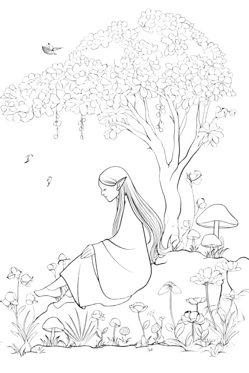 Graceful Elf Scene Vinyl Car Decal Sticker – Waterproof & UV-Resistant 8"