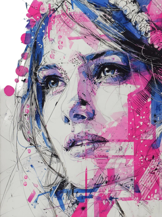 Abstract Woman Art Vinyl Car Decal Sticker – Waterproof & UV-Resistant 8"
