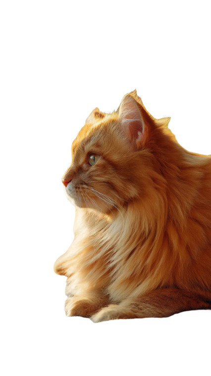 Fluffy Orange Tabby Vinyl Car Decal Sticker – Waterproof & UV-Resistant 8"