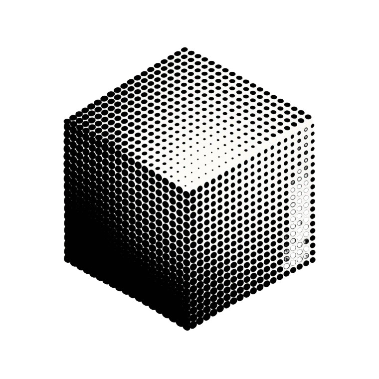 Geometric Dot Cube Vinyl Car Decal Sticker – Waterproof & UV-Resistant 8"