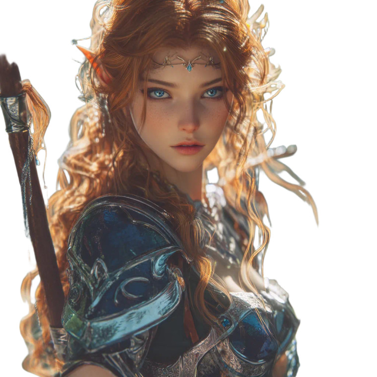 Elven Warrior Beauty Vinyl Car Decal Sticker – Waterproof & UV-Resistant 8"