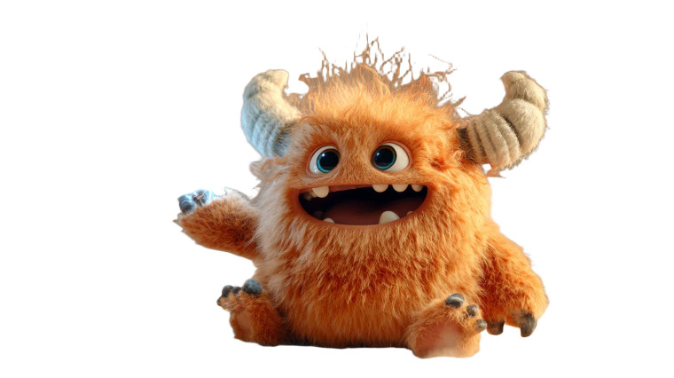 Fluffy Orange Monster V3 Vinyl Car Decal Sticker – Waterproof & UV-Resistant 8"