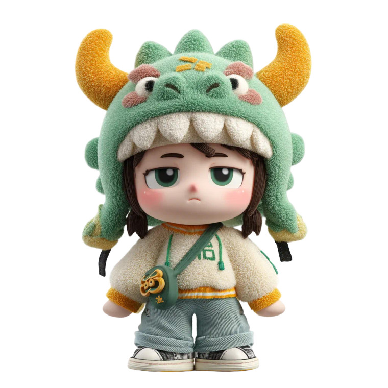 Cute Dragon Hat Girl Vinyl Car Decal Sticker – Waterproof & UV-Resistant 8"
