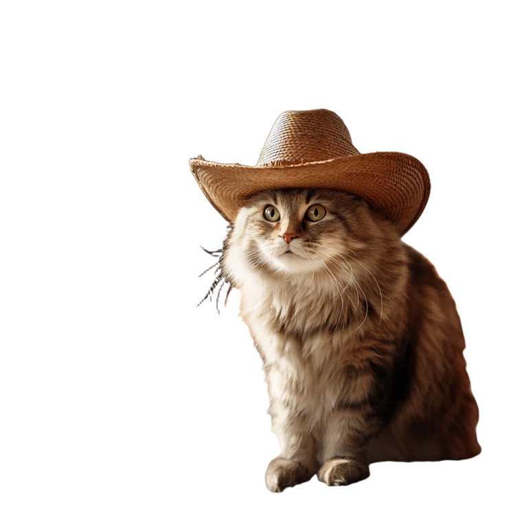Cowboy Cat V4 Vinyl Car Decal Sticker – Waterproof & UV-Resistant 8"