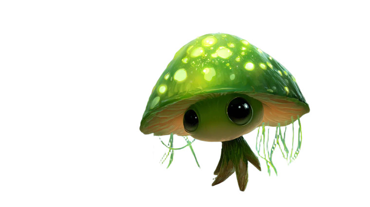 Glowing Mushroom Creature Vinyl Car Decal Sticker – Waterproof & UV-Resistant 8"