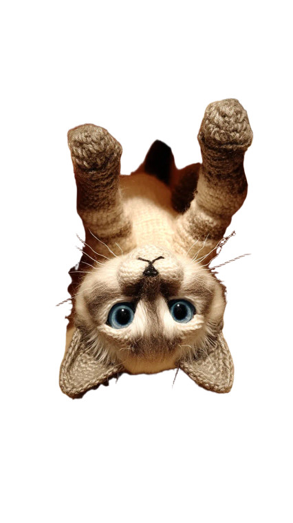 Crochet Cat In Bag Vinyl Car Decal Sticker – Waterproof & UV-Resistant 8"