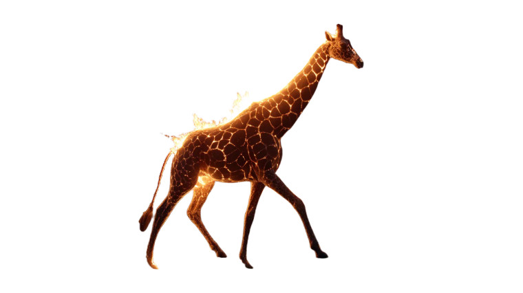 Burning Giraffe Vinyl Car Decal Sticker – Waterproof & UV-Resistant 8"