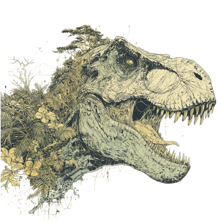 T Rex Profile V2 Vinyl Car Decal Sticker – Waterproof & UV-Resistant 8"
