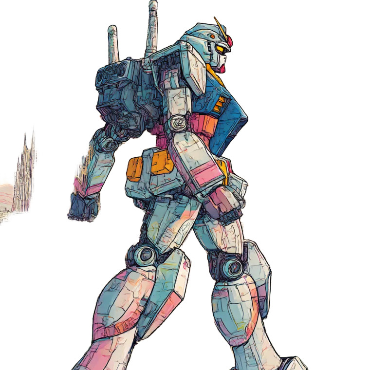 Gundam In Barcelona Vinyl Car Decal Sticker – Waterproof & UV-Resistant 8"