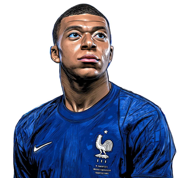 Kylian Mbappe Shirt Vinyl Car Decal Sticker – Waterproof & UV-Resistant 8"