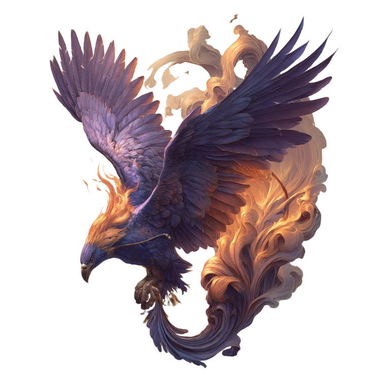 Phoenix Illustration V2 Vinyl Car Decal Sticker – Waterproof & UV-Resistant 8"